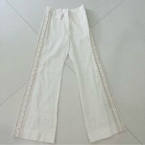 Zimmermann runway 2018 embroidered linen pants